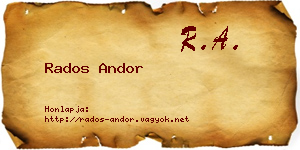 Rados Andor névjegykártya